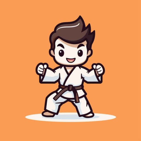 Karate boy cartoon character vector design. karate boy cartoon c