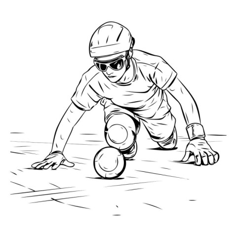 Baseball player with ball. Vector illustration ready for vinyl c