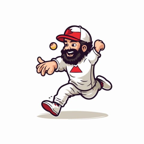 Baseball player cartoon vector illustration. Cartoon baseball pl