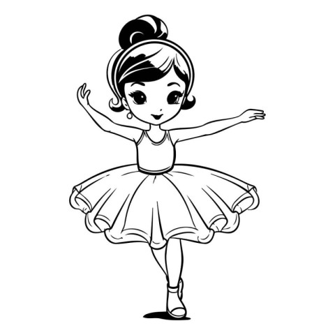 Cute little ballerina in a tutu. Vector illustration