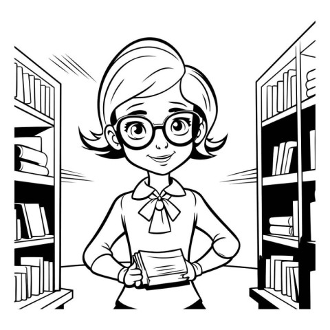 Girl teacher cartoon design. School education learning knowledge