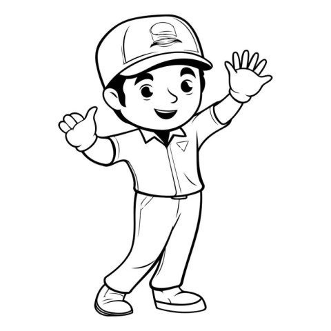 Baseball Boy Cartoon Mascot Character Vector Illustration Graphi