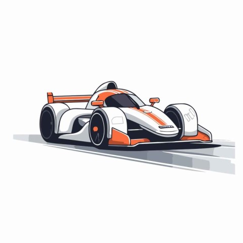 Isolated racing car on a white background. Vector illustration.