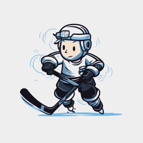 Ice hockey player. Vector illustration of a cartoon ice hockey p