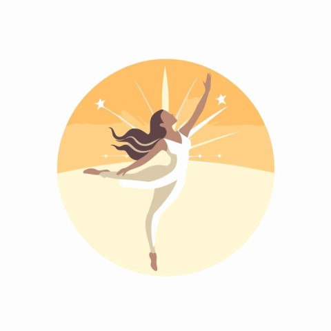 Ballet dancer. Vector illustration in flat style on white backgr