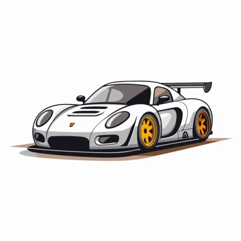 Sports car. Vector illustration on a white background. Isolated.