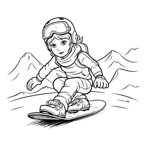 Snowboarder boy. Vector illustration of a snowboarder boy.