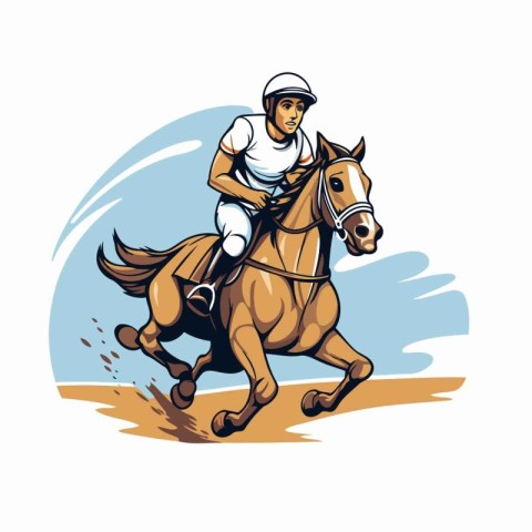 Equestrian sport. jockey riding a horse. vector illustration