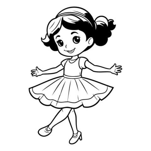 Cute little ballerina in a tutu. Vector illustration.