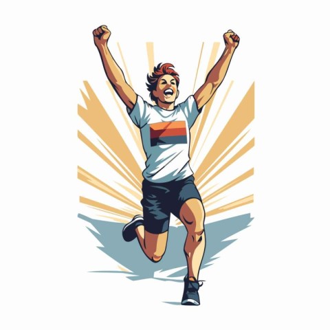 Running man. Vector illustration of a runner. Healthy lifestyle