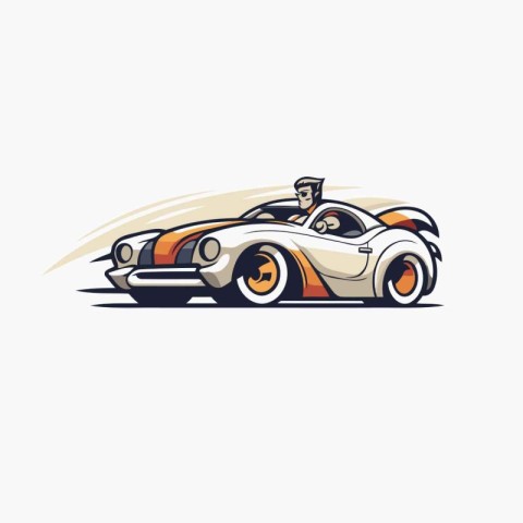 Retro sports car vector logo design template. Retro car logo des