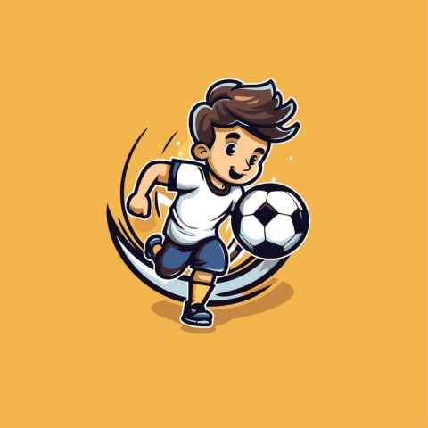 Soccer player mascot logo design vector with modern illustration