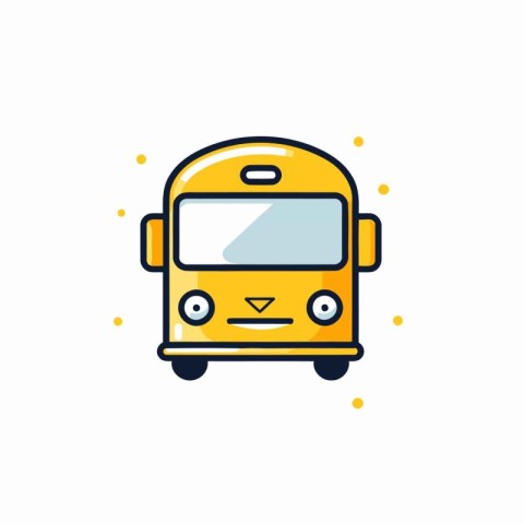 School bus icon in flat style. Bus vector illustration on white