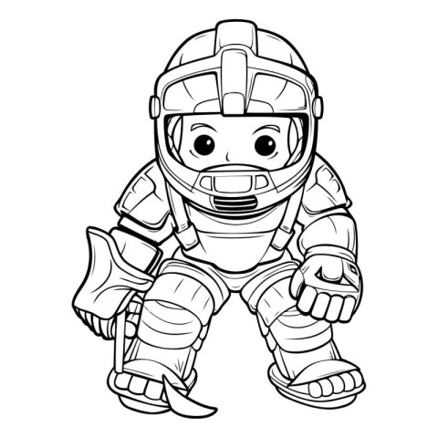 Coloring book for children: astronaut. Cartoon style. Vector ill