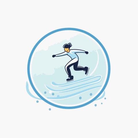 Snowboarder on the ice. Winter sport. Vector illustration.