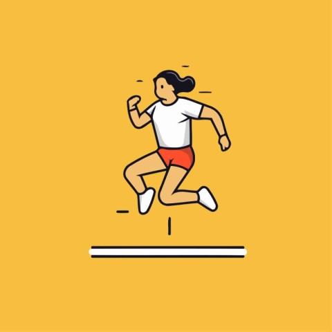 Running woman. Flat design. vector illustration. eps 10.