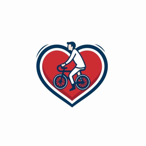 Cycling Heart Icon Logo Design Element. Can be used as a Logotyp