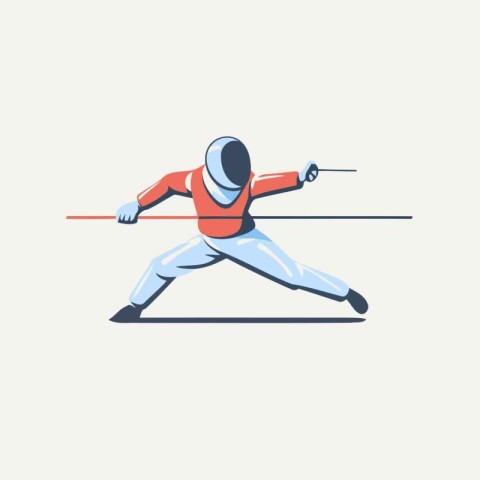 Fencing sport icon. Vector illustration in flat style. Sport the