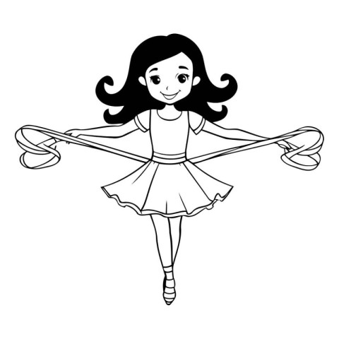 cute little ballerina with lollipop vector illustration design