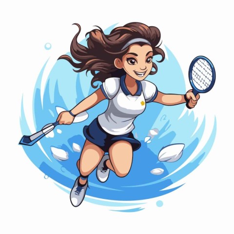 Tennis player. Vector illustration of a tennis player with racke