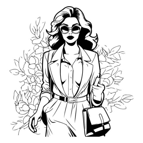 Fashion woman in sketch-style. Vector illustration. Fashion girl