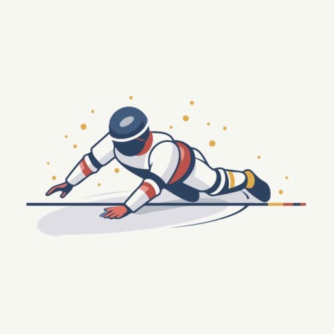 Ice hockey player. Vector illustration of ice hockey player on i