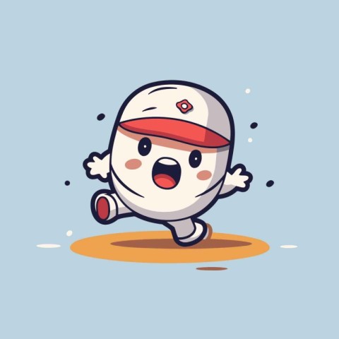 Cute astronaut running. Cute cartoon character. Vector illustrat