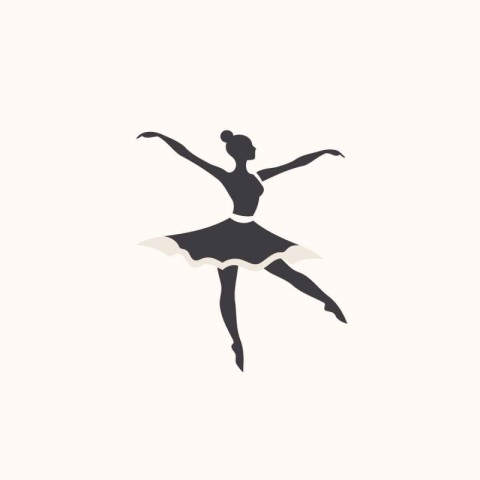 Ballerina silhouette isolated on white background. Vector illust