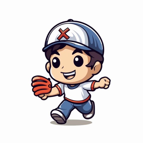 Baseball Player Mascot Character Mascot Vector Illustration