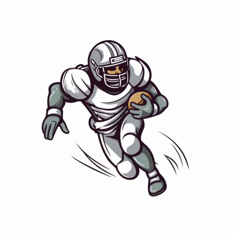 Rugby player running with ball. Vector illustration of a rugby p