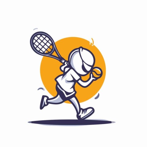 Tennis player vector logo design. Tennis player vector logo desi