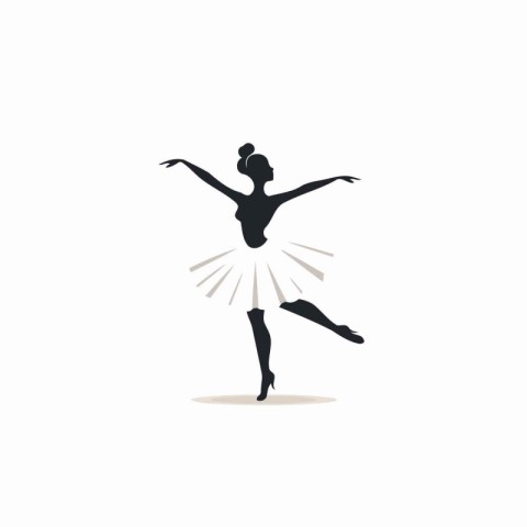 Ballet dancer silhouette. Vector illustration isolated on a whit