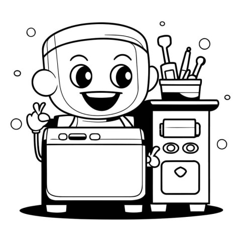 Cleaning Service Illustration Featuring a Man Wearing a Robe