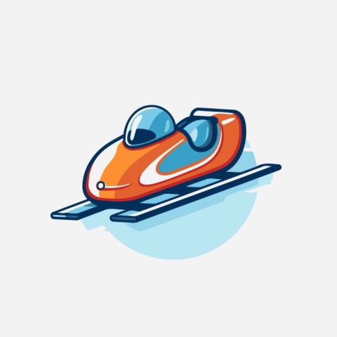 Snowmobile icon. Vector illustration of snowmobile. Flat design.