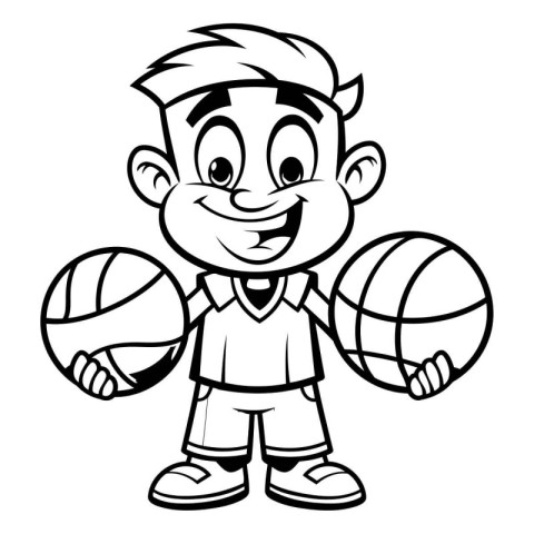 Basketball Player - A vector cartoon illustration of a basketbal