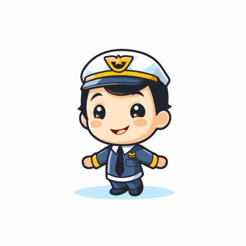 Cute Boy Pilot Cartoon Mascot Character Vector Illustration Desi