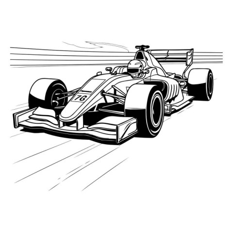 Racing car. sketch for your design. Vector illustration EPS10