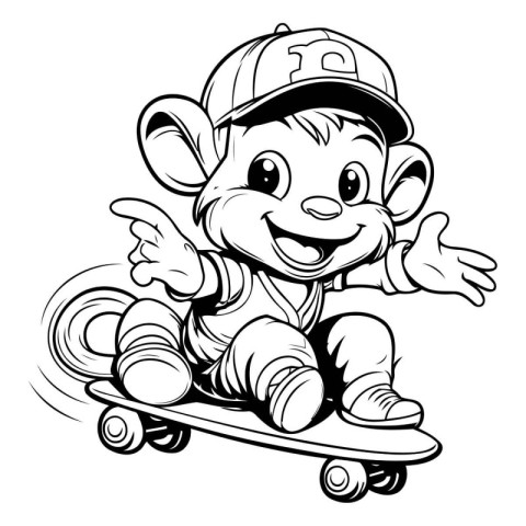 Cute Little Boy Skateboarder Cartoon Mascot Character