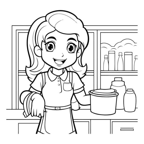 Barista woman cartoon design vector illustration graphic design