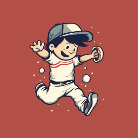 Baseball player. vector cartoon illustration of a baseball playe