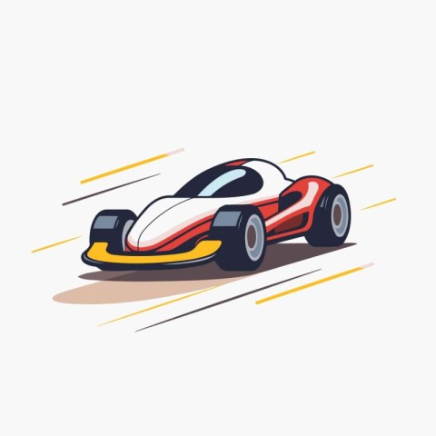 Race car icon. Vector illustration in flat style. Eps 10.