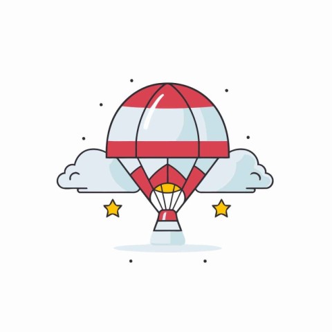 Parachute icon. Flat illustration of parachute vector icon for w