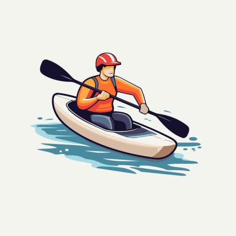 Kayaking. kayaking. canoeing. paddling vector illustration