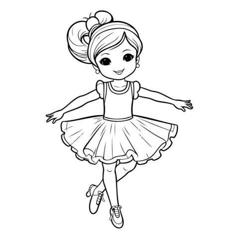 Cute little ballerina in tutu. Vector illustration.