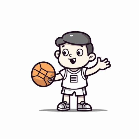 Basketball player cartoon character vector illustration. Cartoon