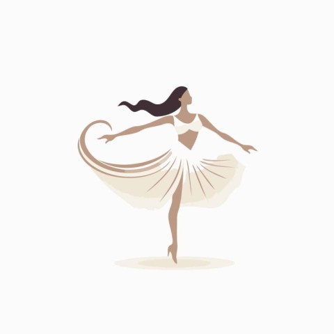 Ballet dancer. Vector illustration in flat style isolated on whi