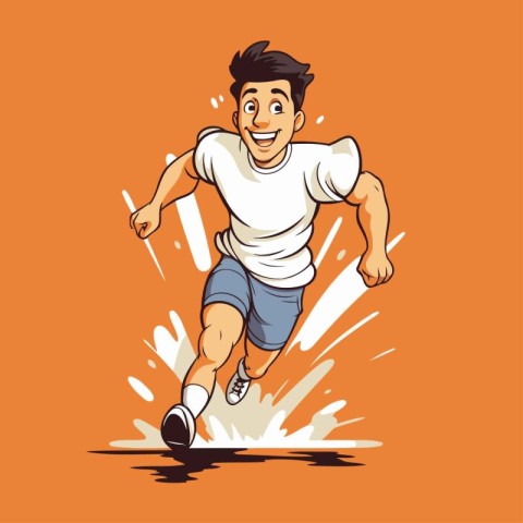 Running man. Vector illustration of a man jogging isolated on or