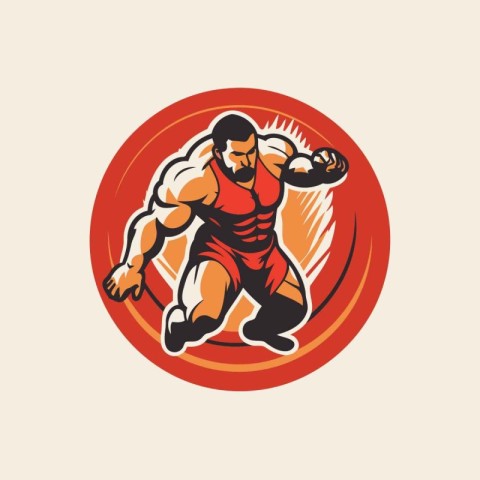 Mascot illustration of a rugby player running with ball viewed f