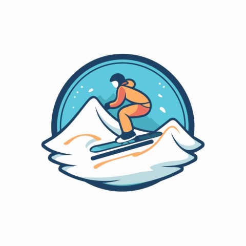 Snowboarder logo design template. Winter sport icon. Vector illu