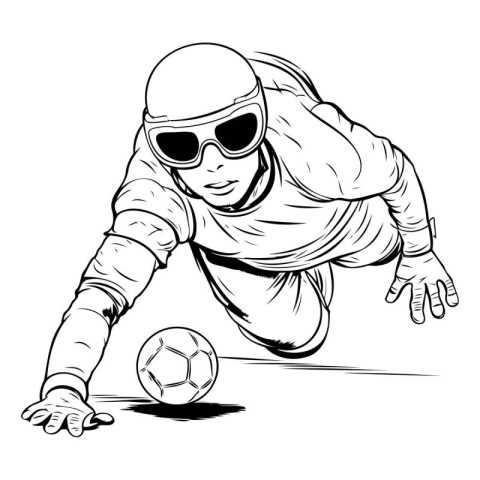 Soccer player with the ball. Vector illustration ready for vinyl